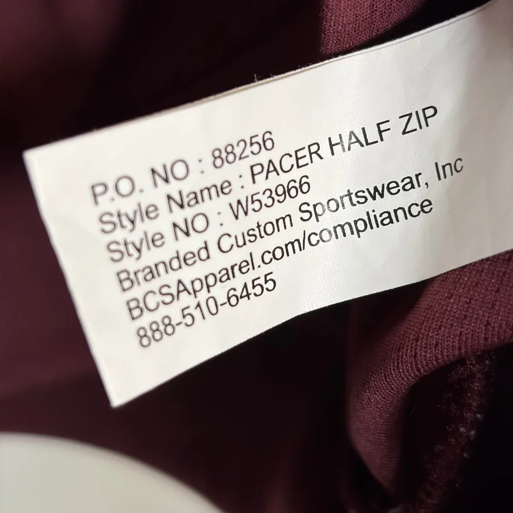 Nike Pacer Half Zip‎ Virginia Tech Hokies Maroon Pullover CU5966 Womens Large